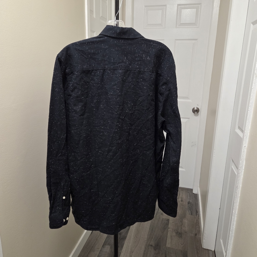 NWT Minimum 100% Cotton Black Button Down Shirt Men’s Plus Size Classic Speckled - Picture 5 of 10